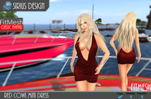 Sirius Design- Red Cowl Mini Dress Boxed