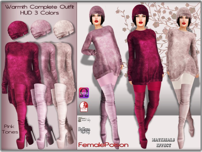 !FP! Warmth Complete Outfit Pink Tones - Belleza Freya Isis Venus Slink Hourglass Physique Maitreya Lara Omega