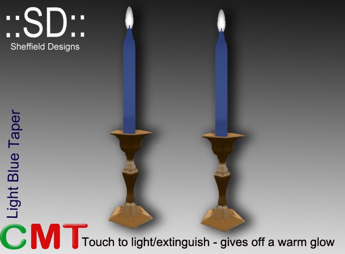  ::SD:: Candle - Light Blue Taper