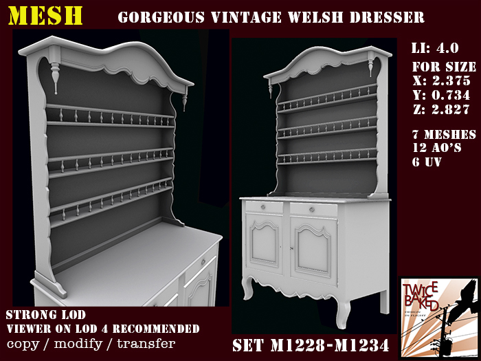"TB" Vintage Welsh dresser -  buffet and hutch M1228 M1234