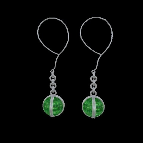 Silver Drop Earrings - Emerald