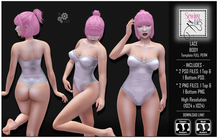 Lace Body Template - SewingLies :