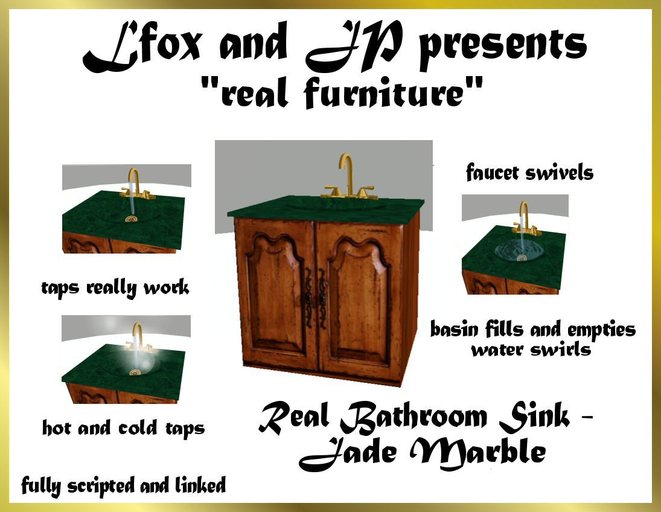 lfox and JP Real Bathroom Sink - Jade Marble (boxed)