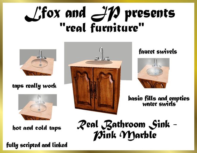 lfox and JP Real Bathroom Sink - Pink Marble (boxed)