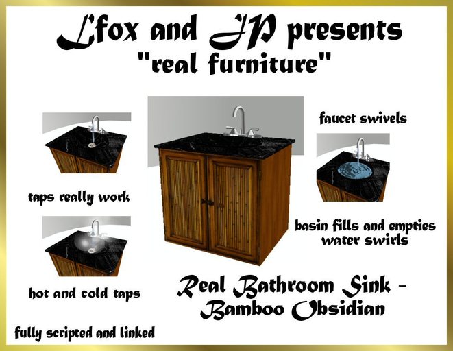 lfox and JP Real Bathroom Sink - Bamboo Obsidian (boxed)