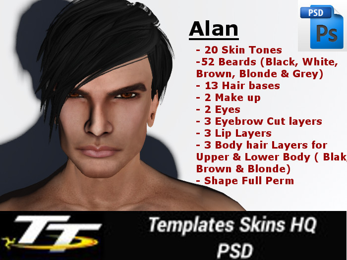 Second Life Marketplace - [TT] -ALAN- Skins Templates HQ - PSD
