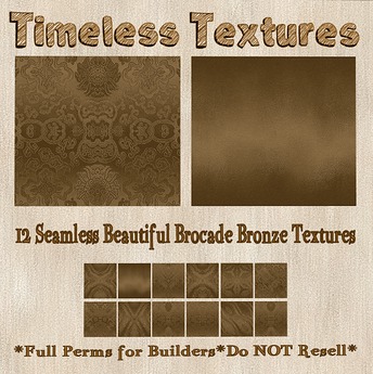Second Life Marketplace - 12 Seamless Beautiful Brocade Bronze Timeless ...
