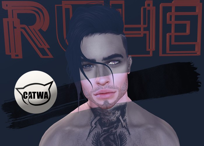 RUHE [CATWA] short boxed beard - black DEMO