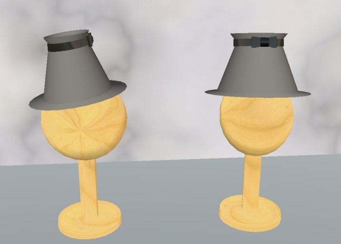 Hat (Grey with Grey Ribbon)