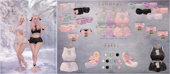 {VINCUE} Sheepie+Collar - Noir [Hourglass]