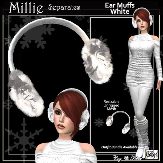 C&F Millie Winter Separates - Ear Muffs - White