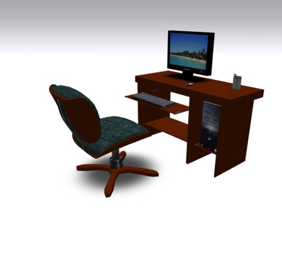 0005366 Office desk with chair and computer FULLPERM