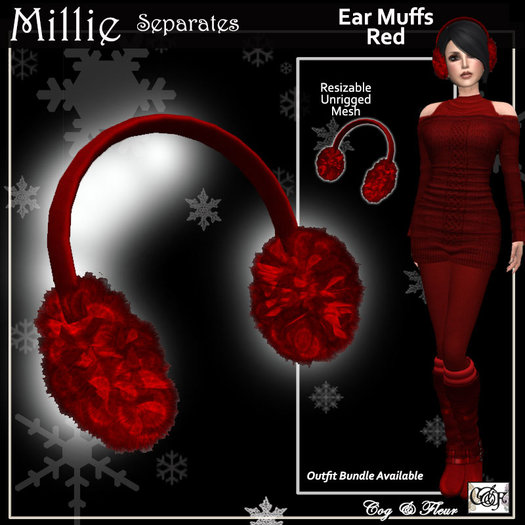 C&F Millie Winter Separates - Ear Muffs - Red