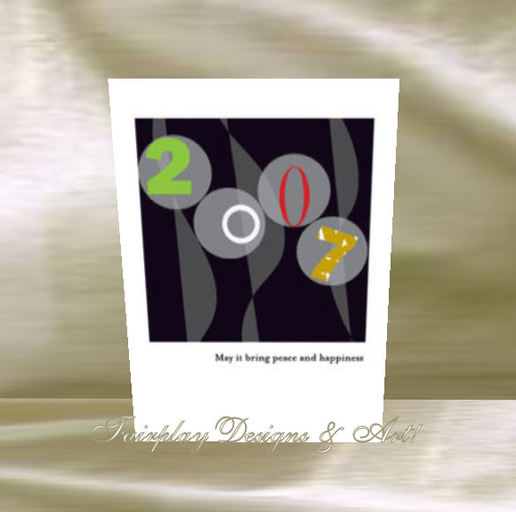 Large New Year's Card - 'Peace & Happiness in 2007' 