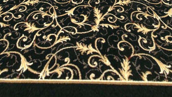 Black Ghom Oriental Rug