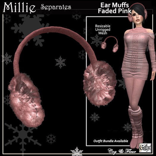 C&F Millie Winter Separates - Ear Muffs - Faded Pink