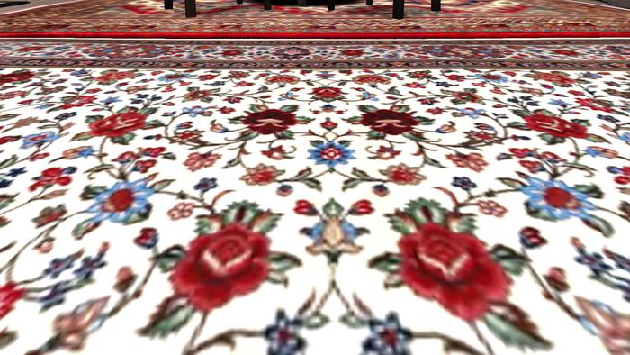 White Ghom Oriental Rug