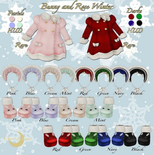 {Clair de Lune } Winter Bunny Boots {B} Blue