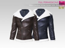 Full Perm Men's Classic Rig Fur Lining Leather Winter Coat Jacket with Shirt for Classic Avatars