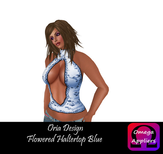 Oria Design - Flowered Halter Top Blue