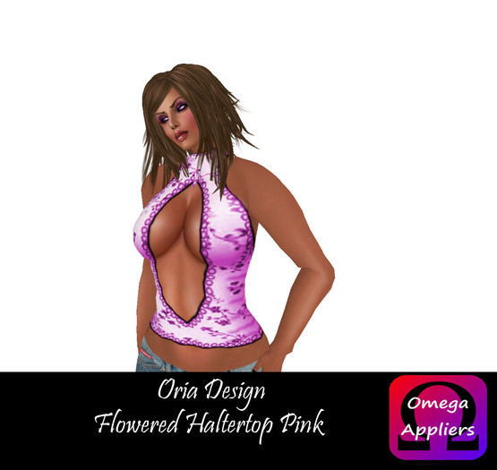 Oria Design - Flowered Halter Top Pink