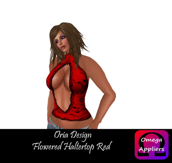 Oria Design - Flowered Halter Top Red