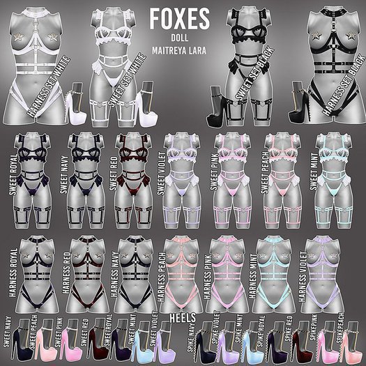 Foxes - Doll - Harness - violet [box]