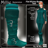 C&F Millie Winter Leather Knee Boots - Teal