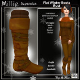 C&F Millie Winter Leather Knee Boots - Rust