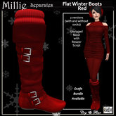C&F Millie Winter Leather Knee Boots - Red