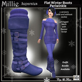 C&F Millie Winter Leather Knee Boots - Periwinkle