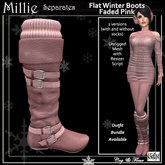 C&F Millie Winter Leather Knee Boots - Faded Pink