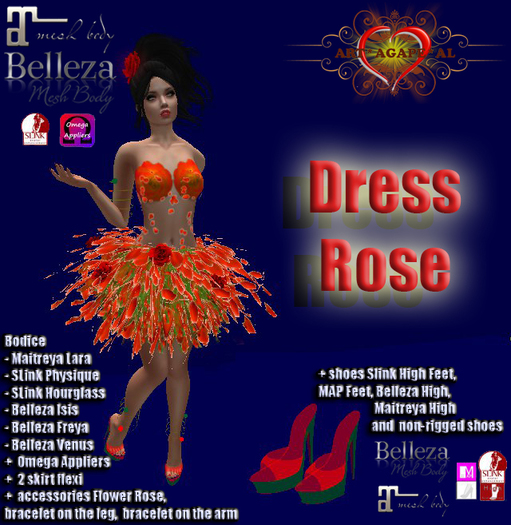 ART*AGAPE*AL  Dress Rose