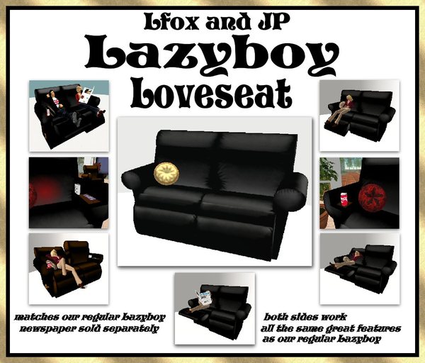lfox and JP Lazyboy Loveseat - Black (boxed)