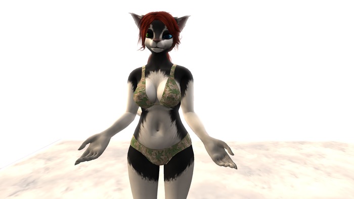 Legacy outfit for BG Solarian Feline Bikini set Woodland camo
