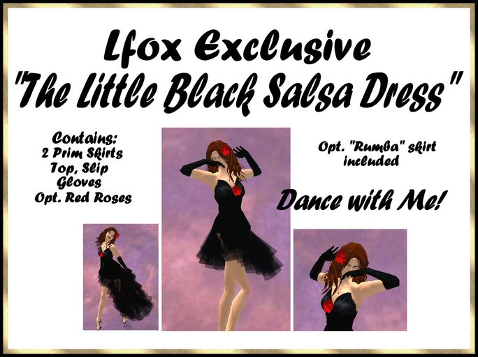 lfox "The Little Black Salsa Dress" (boxed)