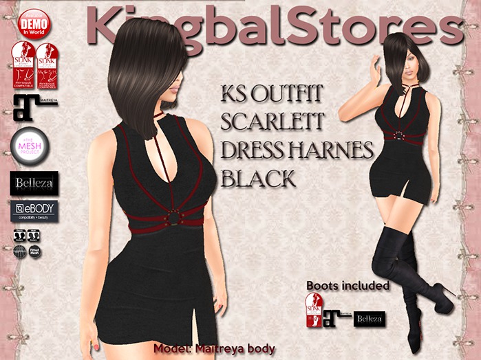 KS OUTFIT SCARLETT DRESS HARNES BLACK