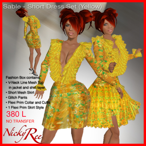 Sable-Short Dress Set (Yellow)