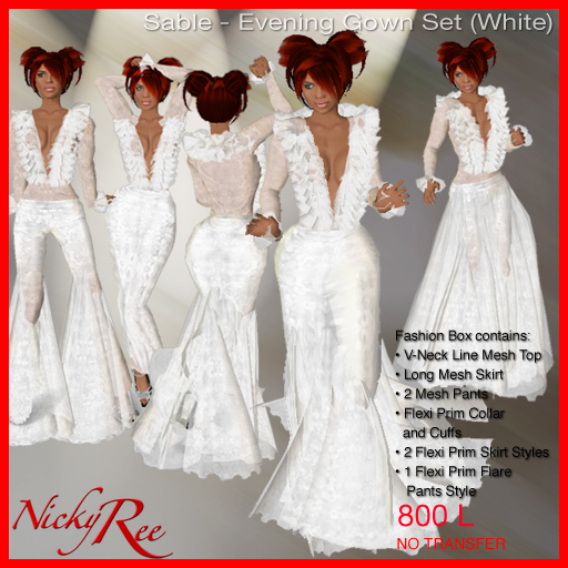 Sable-Evening Gown (White)