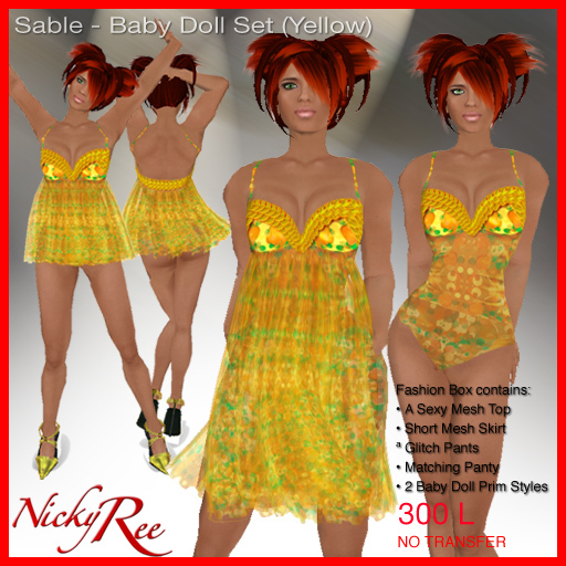 Sable-Baby Doll Set (Yellow)