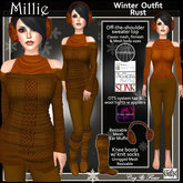 C&F Millie OTS Sweater Outfit w Appliers - Rust