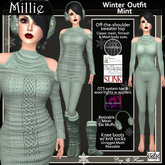 C&F Millie Sweater Outfit w Appliers - Mint - Mesh, Fitmesh & Mesh Bodies