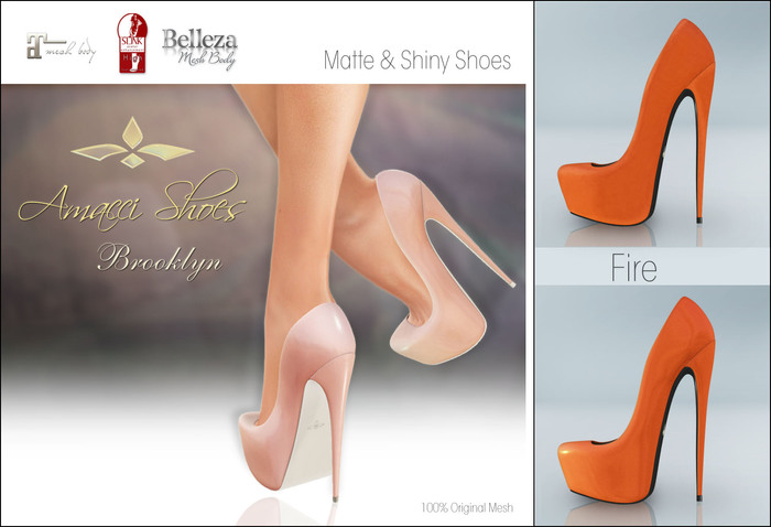 Amacci Shoes - Brooklyn - Fire (Maitreya, Slink, Belleza)