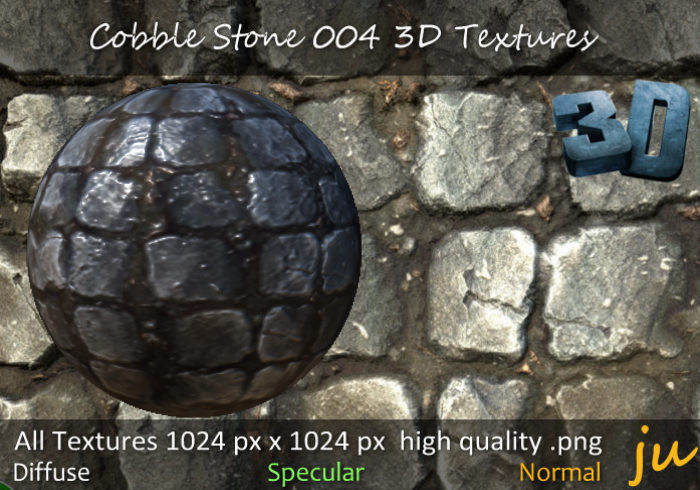 JU Cobble Stone 004 3D Textures Full Perm