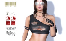 .:Bee:. Ripped Top Black