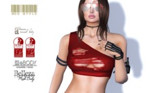 .:Bee:. Ripped Top Red 