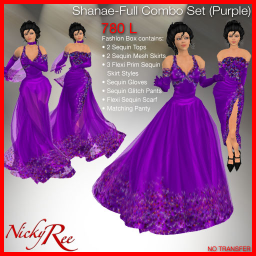 Nicky Ree Gowns - Shanae-Full Combo Set (Purple)