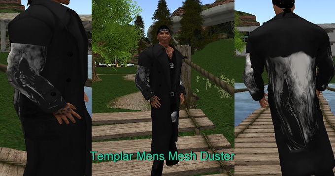 Templar Mens Mesh Leather Duster