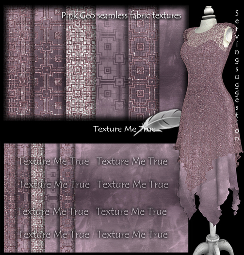 TMT Pink Geo seamless fabric textures Free group gift Inworld