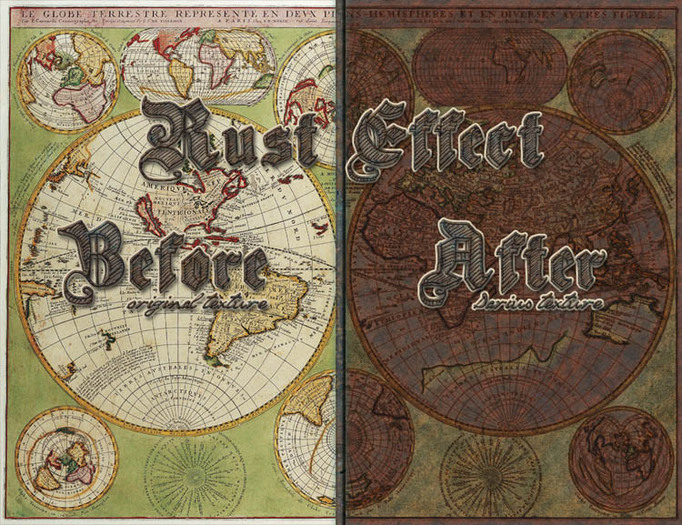 2017 steampunk metal Antique map + normal map